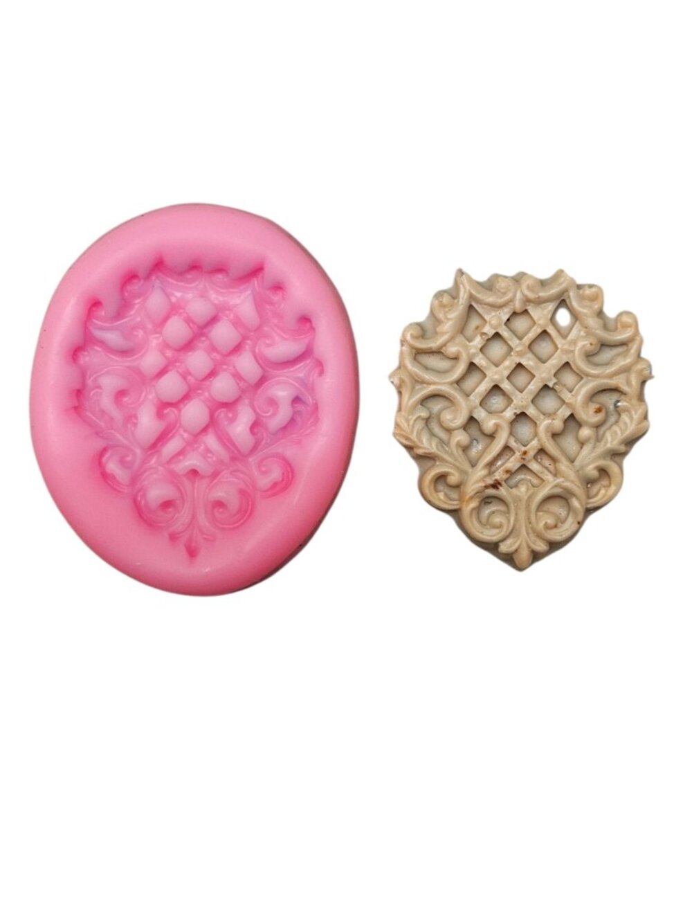 Silicone Ornate Lattice Mold - Pink